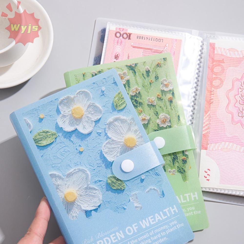 WYJS Mini Binder Saving Challenge, ภาพวาดสีน้ํามันประหยัดเงิน 100 ซอง, กันน้ํานํากลับมาใช้ใหม่ Saving Challenges หนังสือของขวัญ