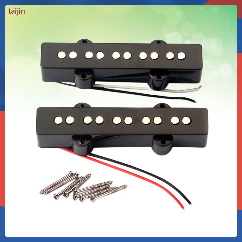 5 String Electric Bass Pickups สะพานคอ Pickups ชุดสําหรับ Jazz JB Bass กีตาร์เปิดสไตล์กีตาร์อะไหล่แล