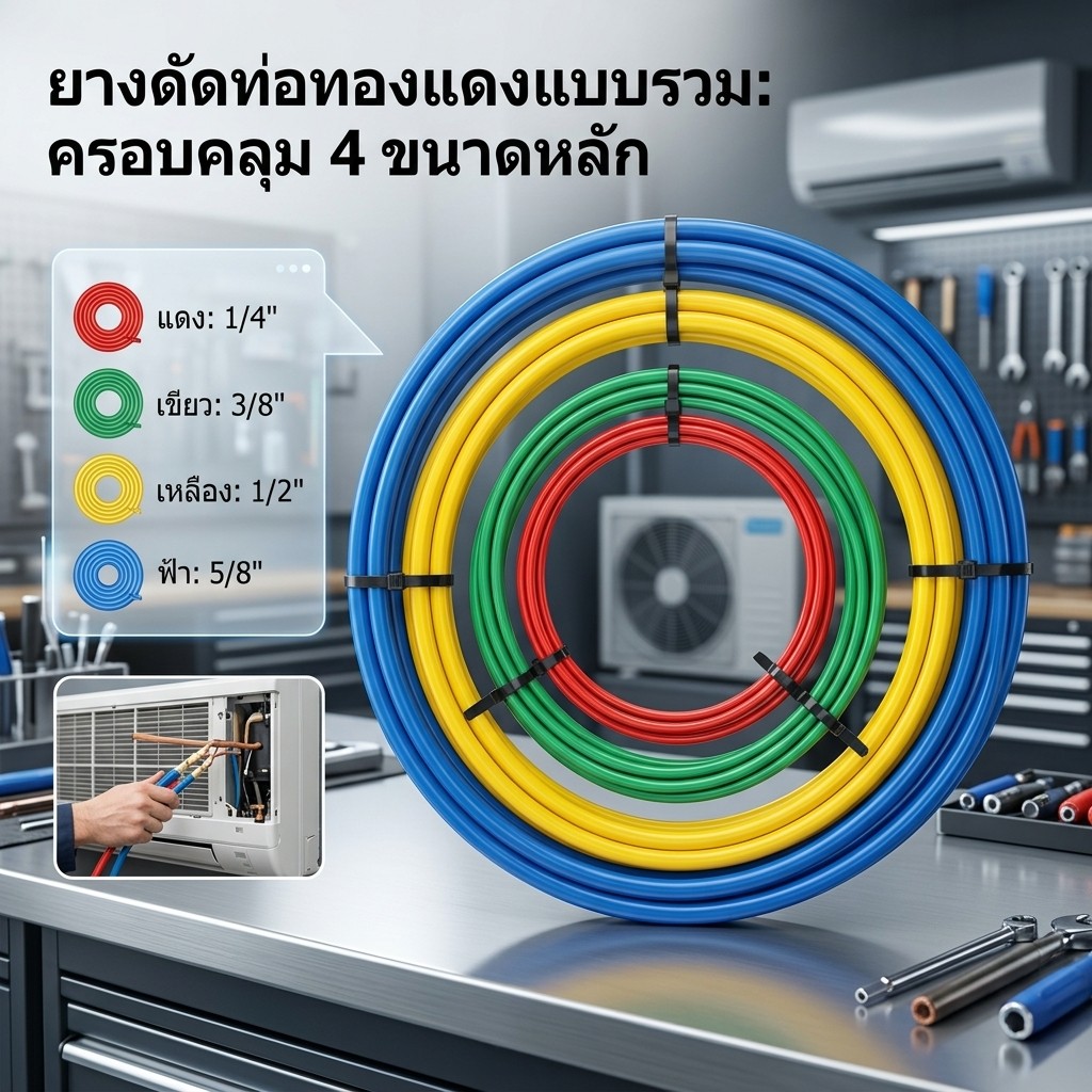 COD ยางดัดท่อแอร์ ยาง PE ยาว 4เมตร สายยางดัดท่อทองแดง เครื่องมือช่างแอร์