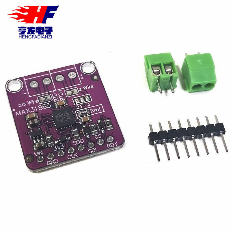 MAX31865 โมดูลเครื่องตรวจจับอุณหภูมิความต้านทานแพลทินัม RTD Sensor/PT100-PT1000