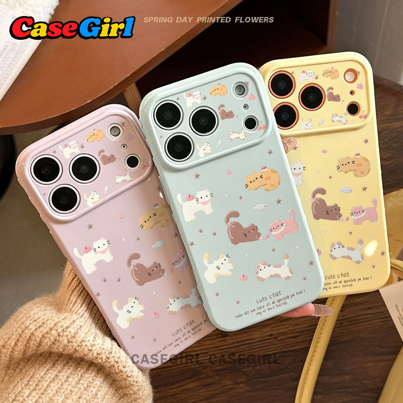 [💟คัดสรรพิเศษ] สำหรับ iPhone 15 17 16 13 11 12 14 Pro Max 15 14 16 Plus รุ่นใหม่ ลายแมวการ์ตูนน่ารักมาก เคสกันกระแทก