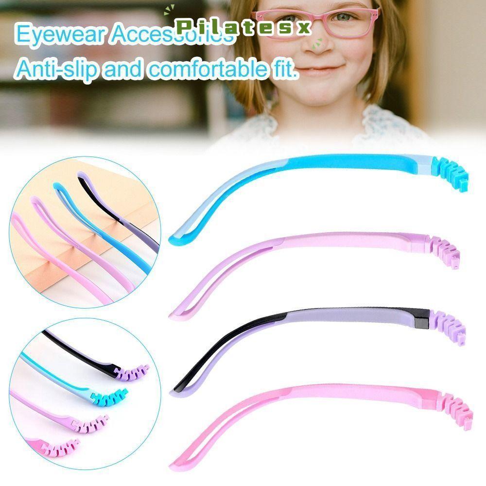PILATESX แขนแว่นตา, ซิลิโคน Snap-on เปลี่ยนขา, คุณภาพสูง Bicolor แว่นตา Ultra Light ปรากฏการณ์กรอบสําหรับเด็ก