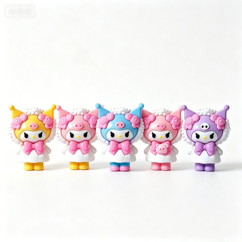 5 ชิ้นการ์ตูน Sanrio Dress-up น่ารัก Perforated ยางลูกปัด DIY โทรศัพท์มือถือพวงกุญแจลูกปัดปากกาเครื่องประดับอุปกรณ์เสริม