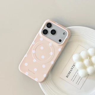 Matte Soft Film Phone Case Stylish Candy Polka Dot Magnetic สําหรับ iPhone 17 Pro 16 15 14 13 Phone Protection