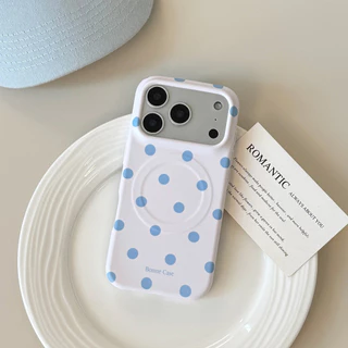 Matte Soft Film Phone Case Stylish Candy Polka Dot Magnetic สําหรับ iPhone 17 Pro 16 15 14 13 Phone Protection