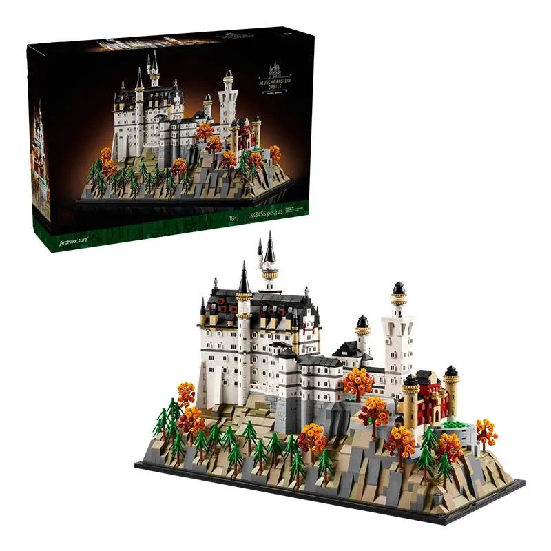 เข้ากันได้กับเลโก้ 21063 City Landmark Building Series ปราสาท Neuschwanstein ประกอบบล็อกตัวต่อของเล่