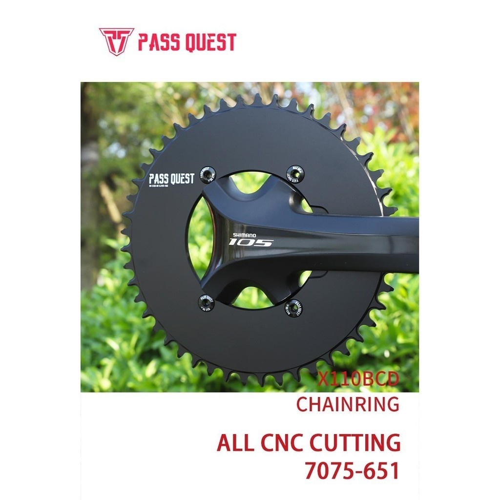 PASS QUEST Crankset X110 / 4 BCD 110BCD รอบ/Oval Road Bike แคบกว้าง Chainring สําหรับ R3000/4700/580