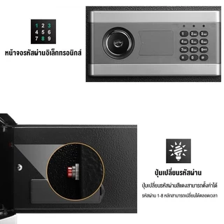 ตู้เซฟ ตู้เซฟกันไฟ Safety Box ตู้เซฟขนาดเล็กขนาด(23x17x17cm) ตู้เซฟโรงแรม ตู้เซฟระบบดิจิตอล ตู้เซฟล็อก รับประกัน5ป