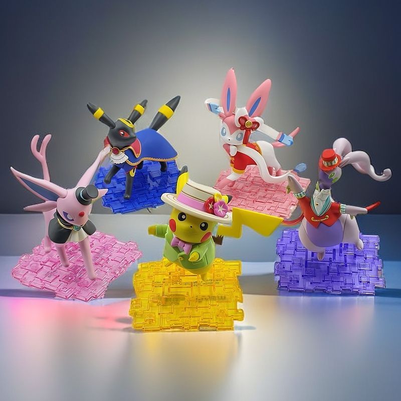 ของแท้Pokémon GatheringรูปPikachu Fairy Eeveeตุ๊กตามังกรเหนียวตุ๊กตาตกแต่งเครื่องประดับของขวัญ