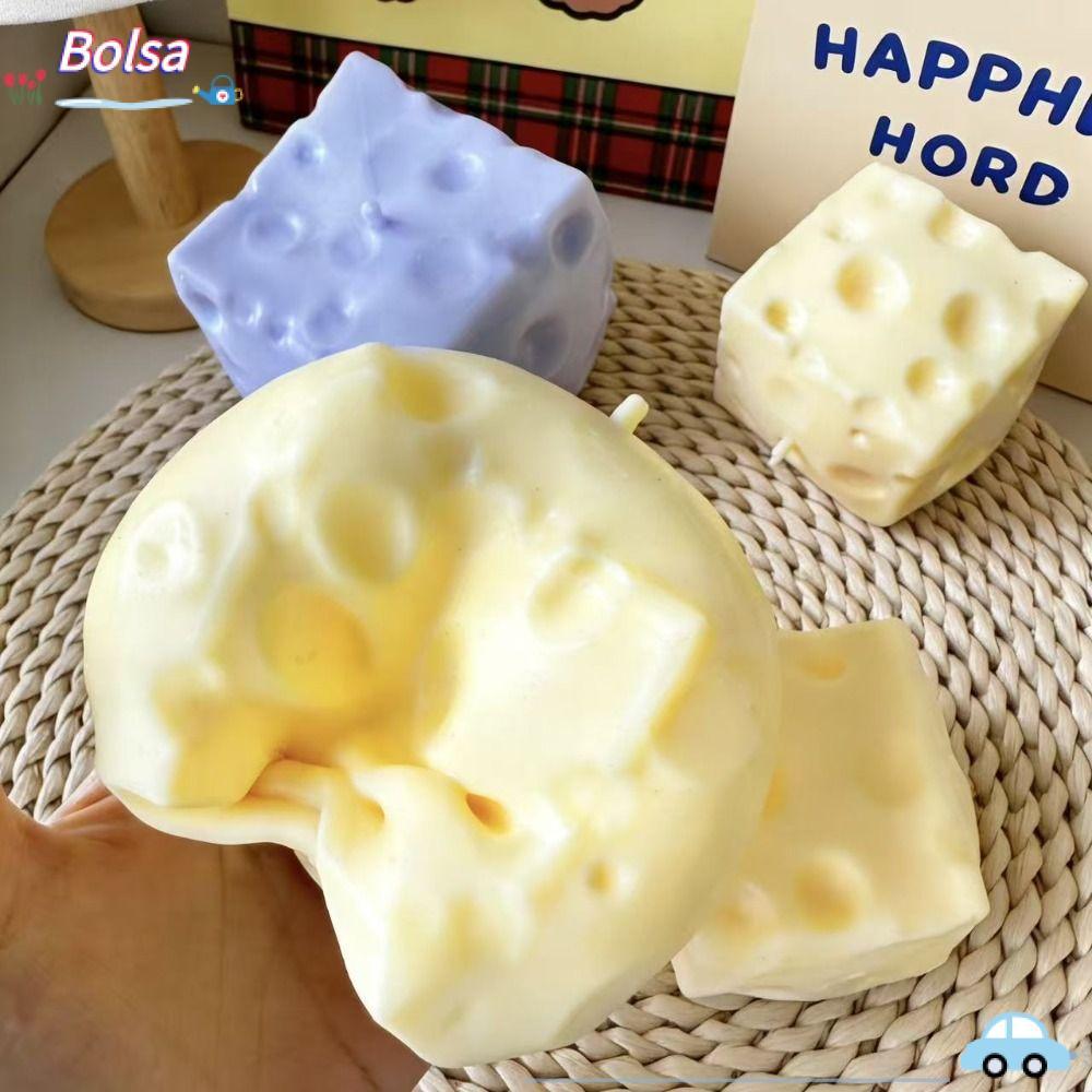 BOLSA Jumbo Cheese Cube Stress Ball, Non-Bounce Squishy Texture ของเล่นหยิกชีส, นวด Anti-Stress Shapeable Squeeze Fidget ของเล่นเด็กผู้ใหญ่