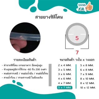 สายยางซิลิโคน ท่อซิลิโคน เกรดอาหาร อุตสาหกรรม วิทยาศาสตร์ คิดราคาต่อ 1 เมตร silicone tube