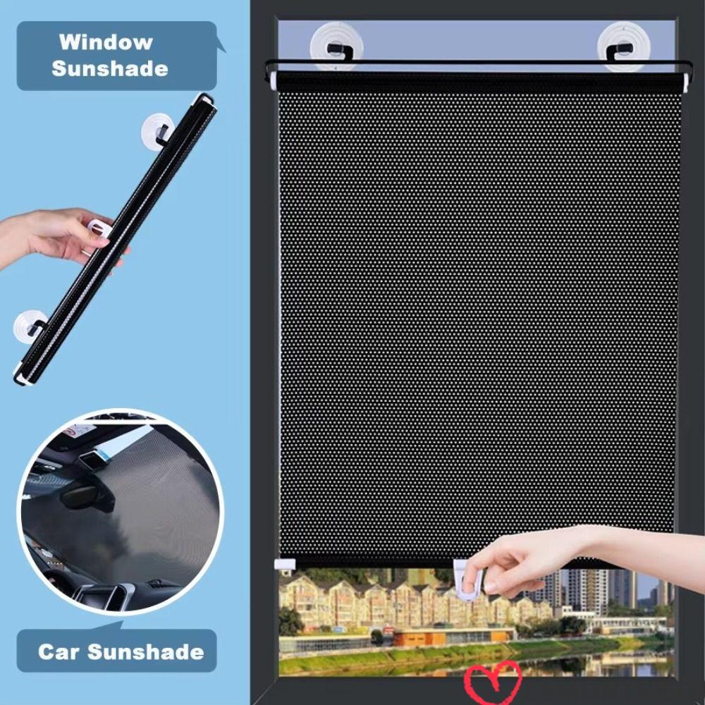 LEMONTREE Roll Curtain, พร้อมถ้วยดูดไม่มีการเจาะ Blackout Roller Blind, ผ้าม่าน Movable Roller Blind