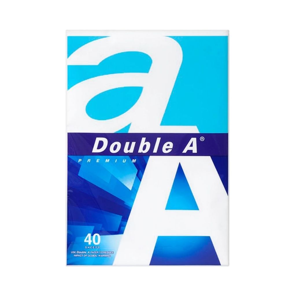 ดั๊บเบิ้ล เอ กระดาษถ่ายเอกสารA4สีขาว8แกรม Double A A4 8gsm White Paper 40Sheet