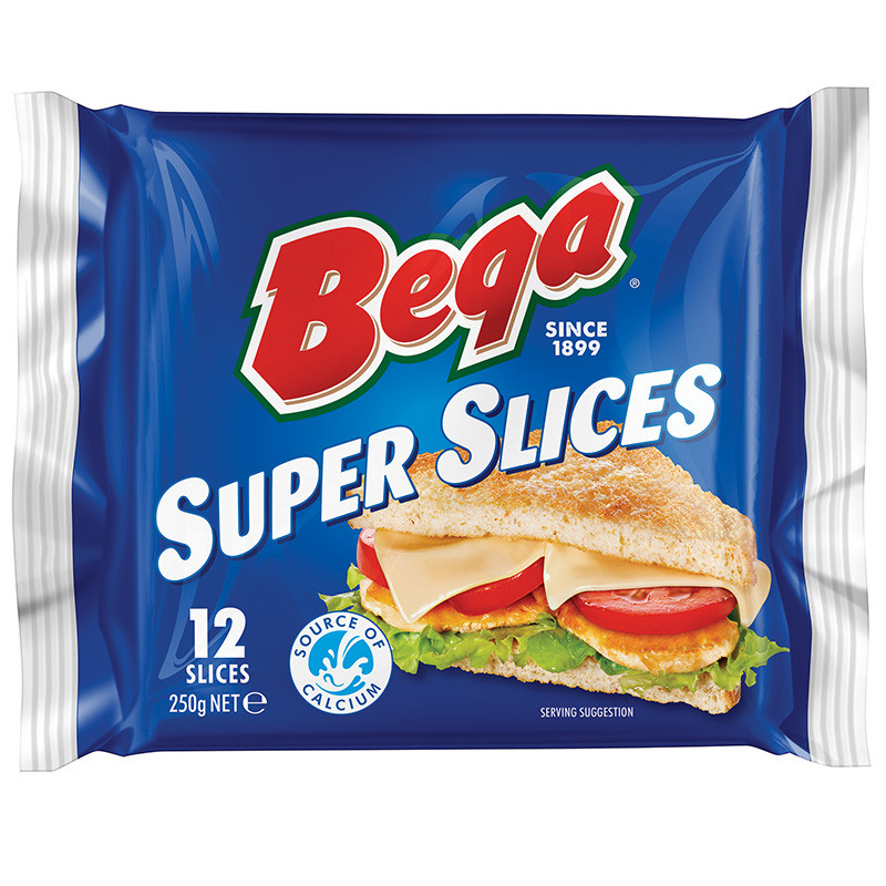 เบก้าซุปเปอร์ชีสสไลด์ 250กรัม Bega Super Slices Cheese 250g. [หมายเลขบาร์โค้ด 9310052751203 ]