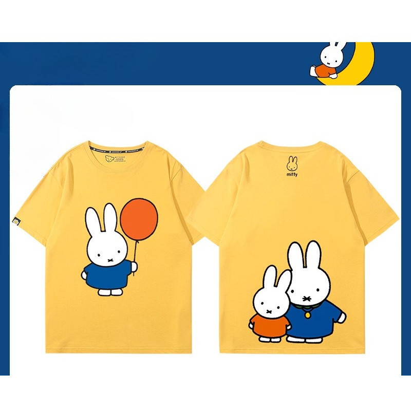 เสื้อยืดผ้าฝ้ายแท้100% ลายกระต่าย ยูนิเซ็กซ์สไตล์คิวท์ เหมาะใส่ไปเที่ยวและช้อปปิ้ง S-5XL
