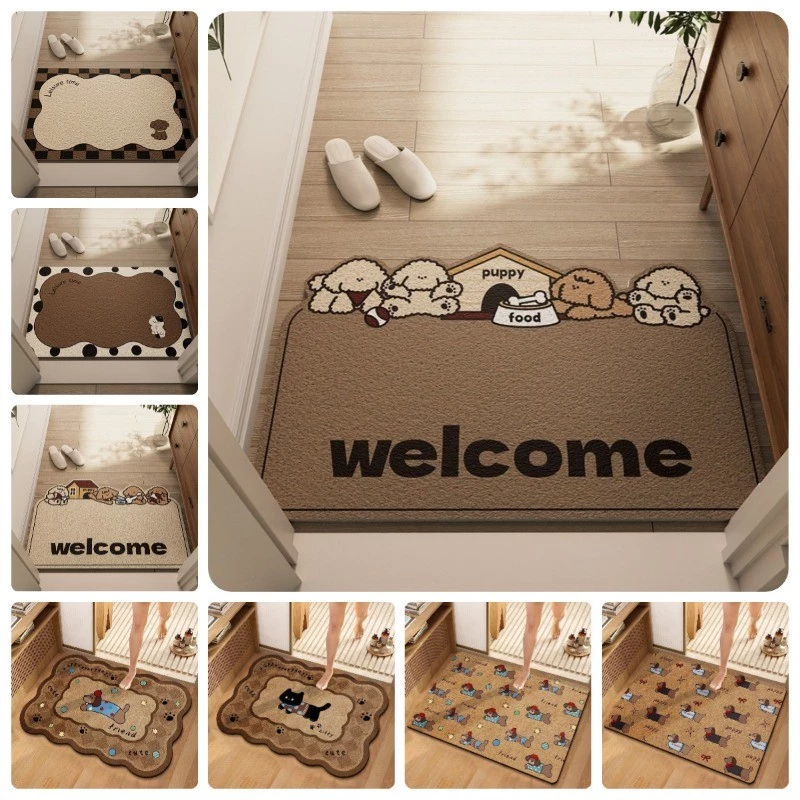 COD พรมประตู 40x60CM รูปแบบการ์ตูน กันลื่น ทนต่อสิ่งสกปรก ทำความสะอาดง่าย พรมปูพื้น พรม