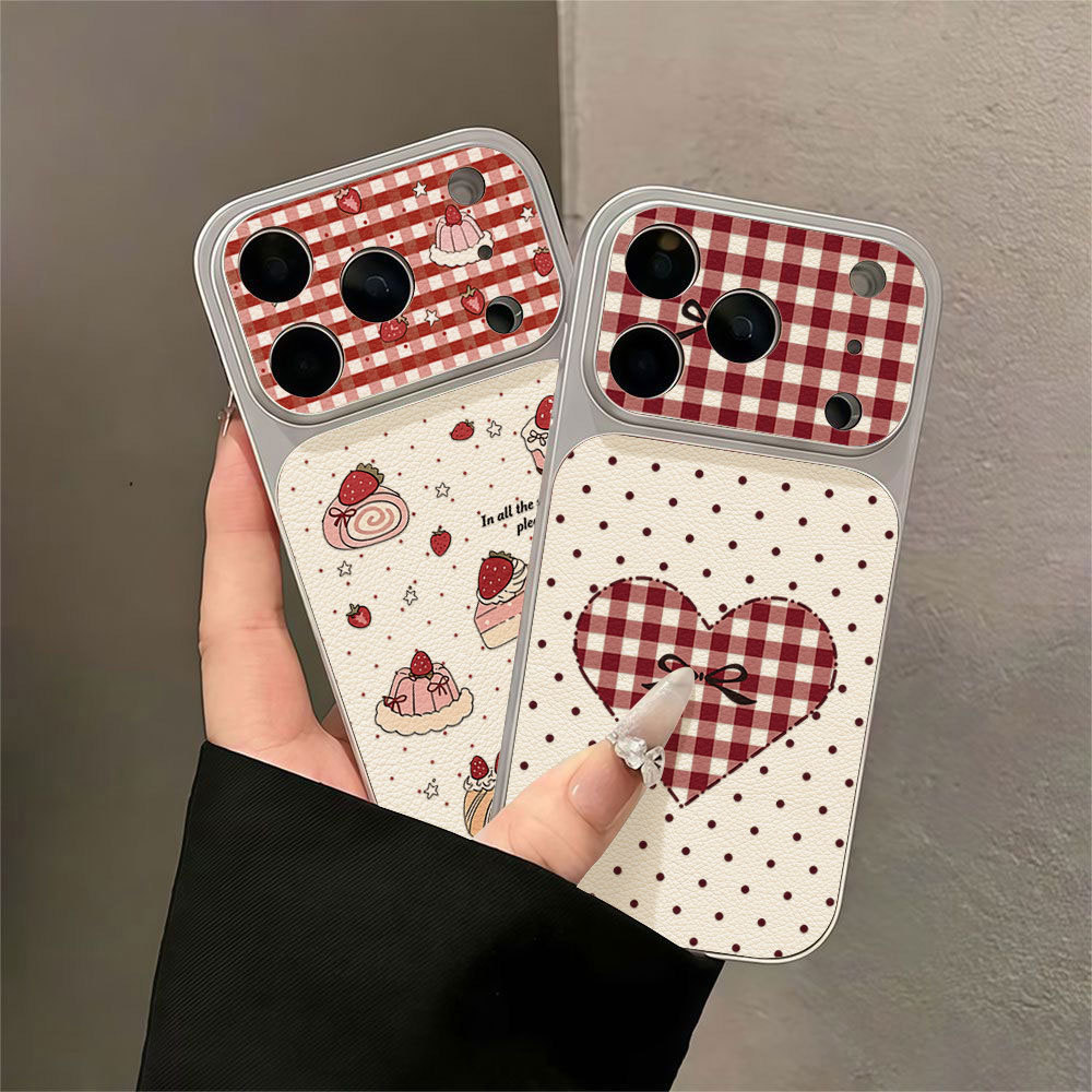 เค้กสตรอว์เบอร์รี เคส For Samsung A27 A37 A57 S26 A07 A17 A56 A36 A06 A16 A35 A55 เคสโทรศัพท์หนังแกะ เคสโทรศัพท์