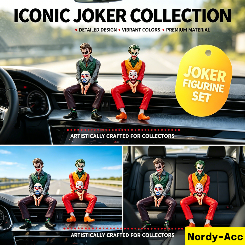 10 ซม.Joker Heath Ledger หลังคารถตกแต่ง, Hiasan Bumbung Kereta Joker, นั่งท่าทางตุ๊กตาหางจี้รูปปั้นสะสมของเล่นเด็ก