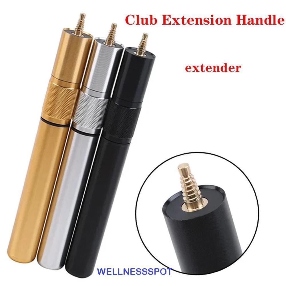WELLNESSSPOT บิลเลียด Extender, ไม้ขยายสระว่ายน้ําแบบยืดไสลด์แบบปรับได้, ก้านก้นทนทานอลูมิเนียม 9 นิ้วสนุ๊กเกอร์ Cue Extension บิลเลียดอุปกรณ์เสริม