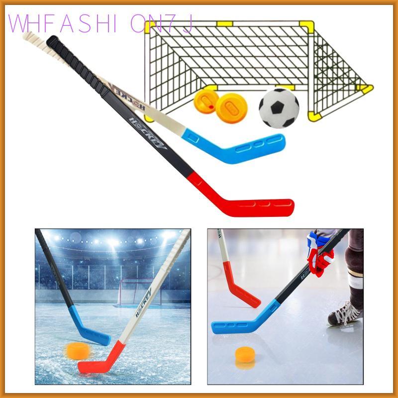 [whfashion7j] Kids Hockey Sticks Ice Hockey and Soccer Goal Mini Stick Game Hockey Playset for Indoo