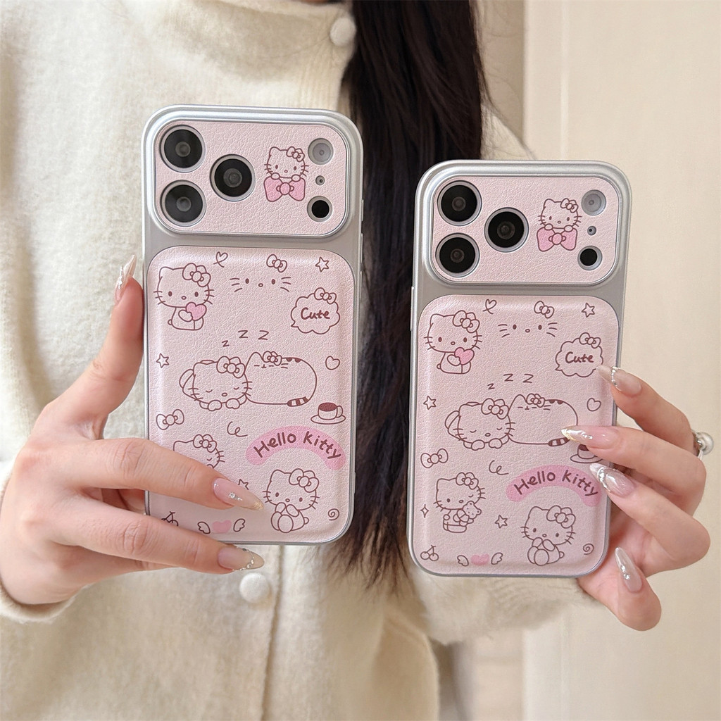 หนังสีชมพูสายแมว Samsung S22 S23 S24 S25 S26 FE Ultra เคสโทรศัพท์ S25FE เคสป้องกัน A56 A55 กรอบเงินกรณี