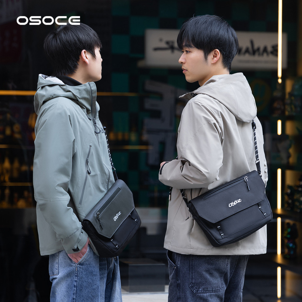 British Messenger Messenger Bag กระเป๋าลําลองผู้ชาย Commuter อินเทรนด์กระเป๋าผู้ชายกระเป๋าสะพายแท็บเ