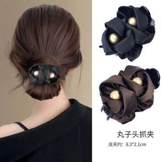 Simple Pearl Bud Grab Clip หญิง High-End Feel สไตล์ใหม่ด้านหลังหัว Anti-slip Ball กิ๊บติดผม Headdress