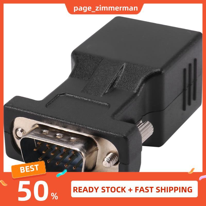 In Stock VGA Extender ชายกับ LAN CAT5 CAT6 RJ45 อะแดปเตอร์สายเคเบิลเครือข่าย