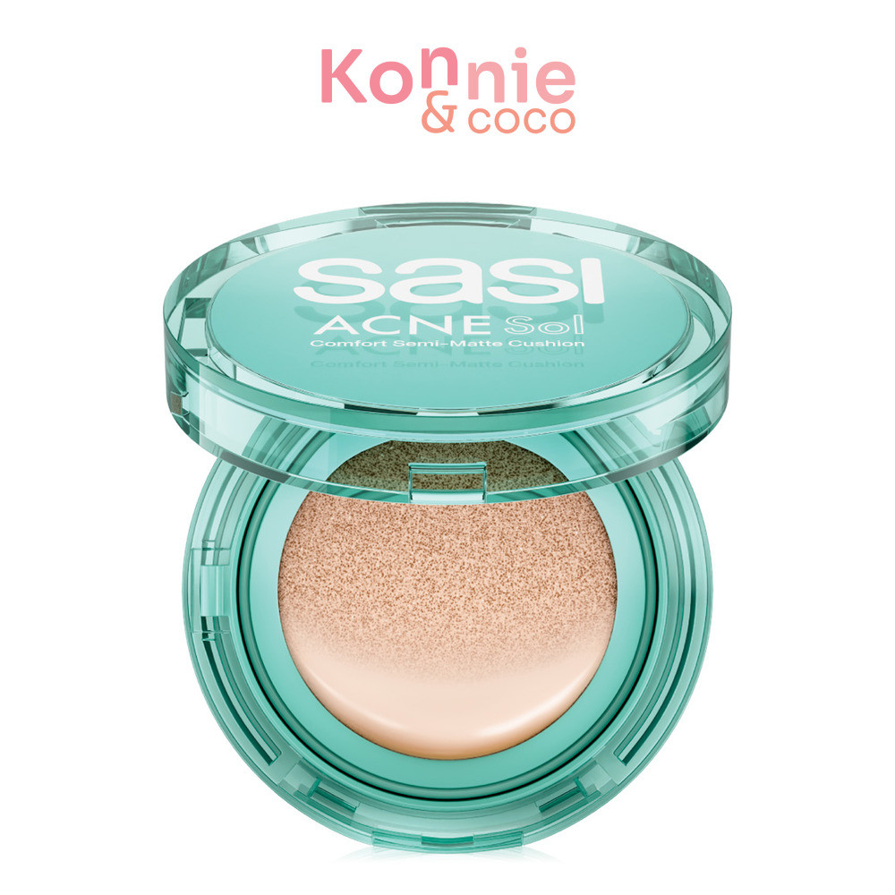 SASI Acne Sol Comfort Semi-Matte Cushion 10g #10 Pearl ศศิ คุชชั่นเขียวกลบสิว.