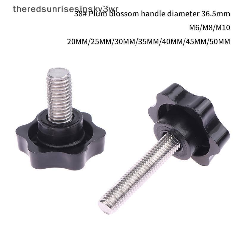 (the) อุปกรณ์อุตสาหกรรม 2 ชิ้น M6 M8 M10 38 # เกลียวรูปดาวแคลมป์โบลต์ลูกบิดเบกาไลท์สกรูจับหัวพลาสติก
