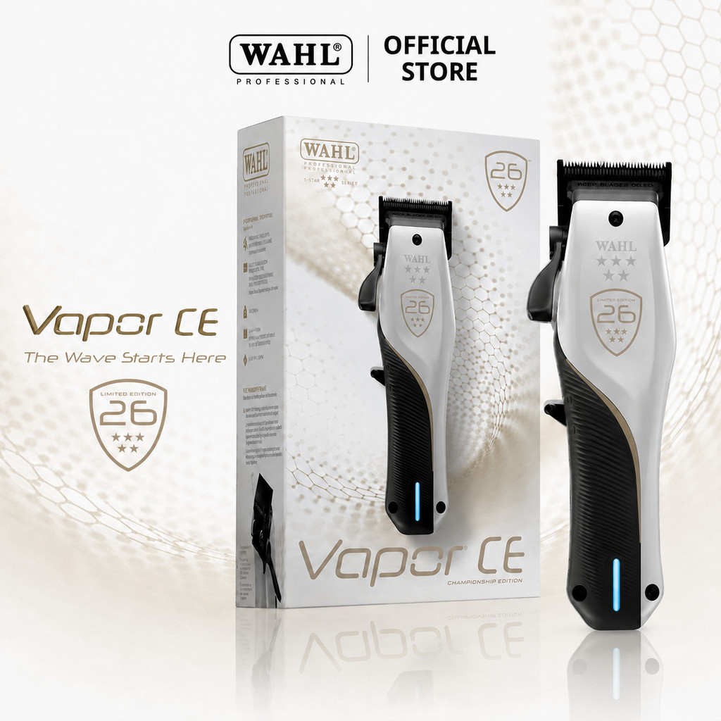 Wahl 5 Star Vapor Championship Edition Cordless Clipper - แบตเตอร์เลี่ยน, ปัตตาเลี่ยน, ที่กันขอบ, เครื่องกรูมมิ่ง