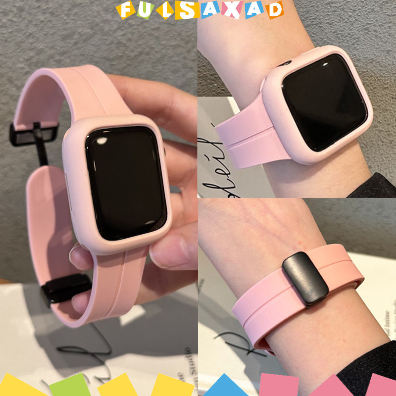 สายรัดซิลิโคนครอบคลุม for Smartwatch IWatch Apple Watch Ultra SE 3 2 Series 11 10 9 8 7 6 5 4 49 46 45 44 42 41 40 38มม