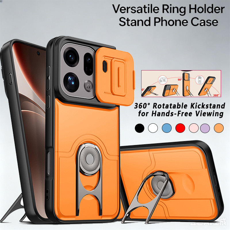 กันกระแทก Push Window สําหรับ OPPO ค้นหา X9 Pro 4G 5G 2026 หรูหราแม่เหล็กสําหรับ FindX9 FindX9Pro X9Pro 360° เคสหลังยึดขาตั้งหมุนได้