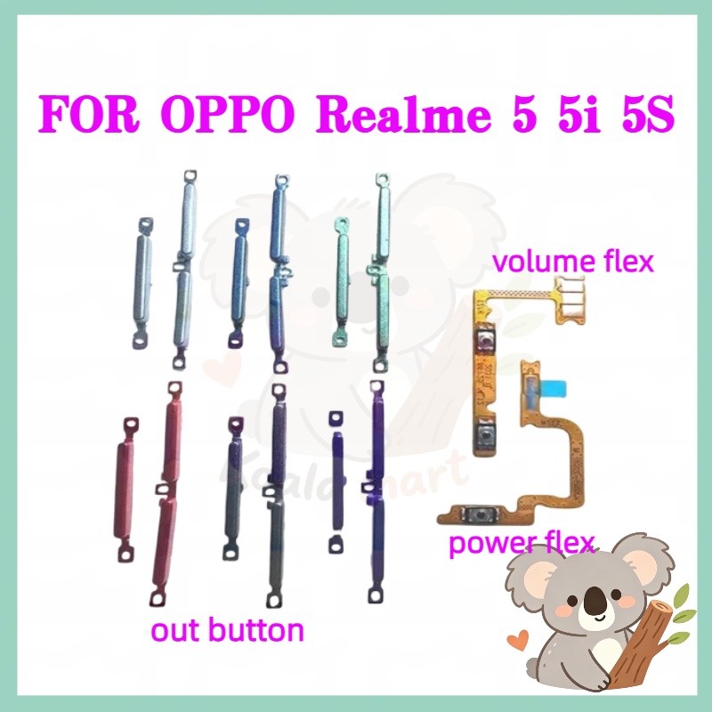 ปุ่มสวิตช์นอก ปุ่มเปิดปิด ปุ่มเปิดเสียง สําหรับ OPPO Realme 5 5i 5S C3 C3i