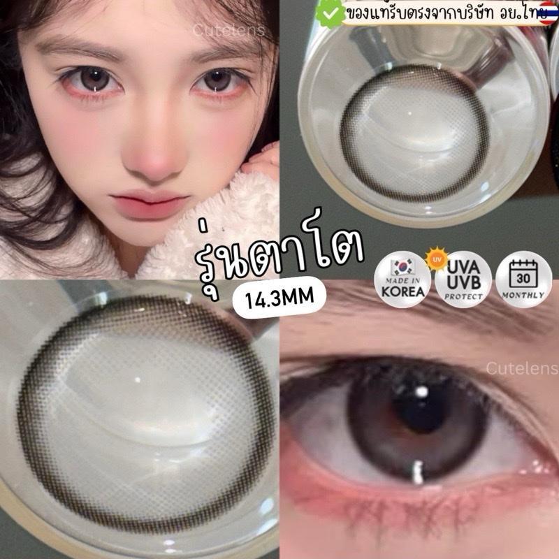 Gray รุ่นตาโต 14.3mm เลนส์ไฮโดรเจล นิ่มใส่สบาย คอนแทคเลนส์ไทย รายเดือน คอนแทคเลนส์สีเทาตาโต