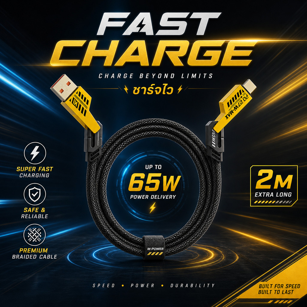 4 in 1 เพียงเส้นเดียว สามารถใช้งานได้หลากหลาย  และเหมาะสำหรับ iP Type C