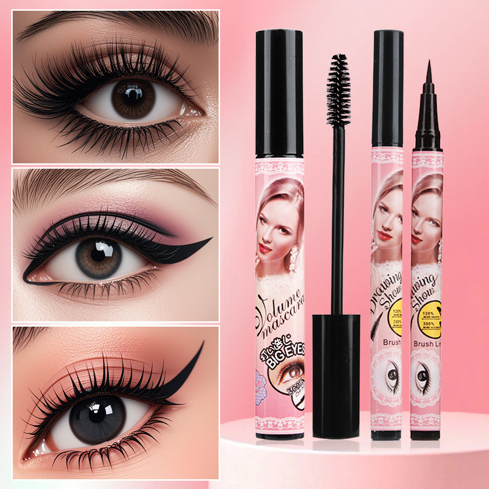 พร้อมส่ง มาสคาร่า อายไลน์เนอร์ กันน้ำ หนา ยาว ดก หัวแปรงซิลิโคน