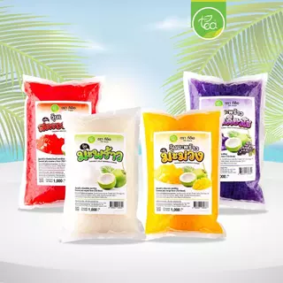 วุ้นมะพร้าว ในน้ำเชื่อม Coconut Jelly ท็อปปิ้งเครื่องดื่ม ชา กาแฟ ชานมไข่มุก ร้านน้ำ คาเฟ่ ขนาด 1 kg ตรา ทีอีเอ