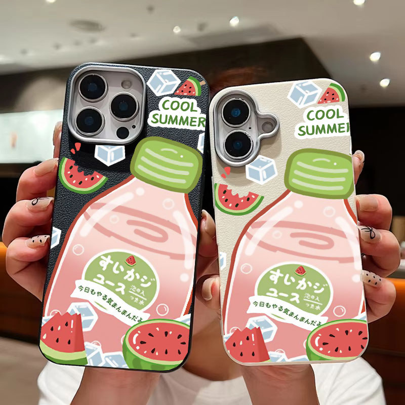 ผลไม้นมชาลิ้นจี่หนังรูปแบบเคสโทรศัพท์สําหรับRealme 16 Pro Plus 15X C83 C85 Proหมายเหตุ80 70T 10 C20 