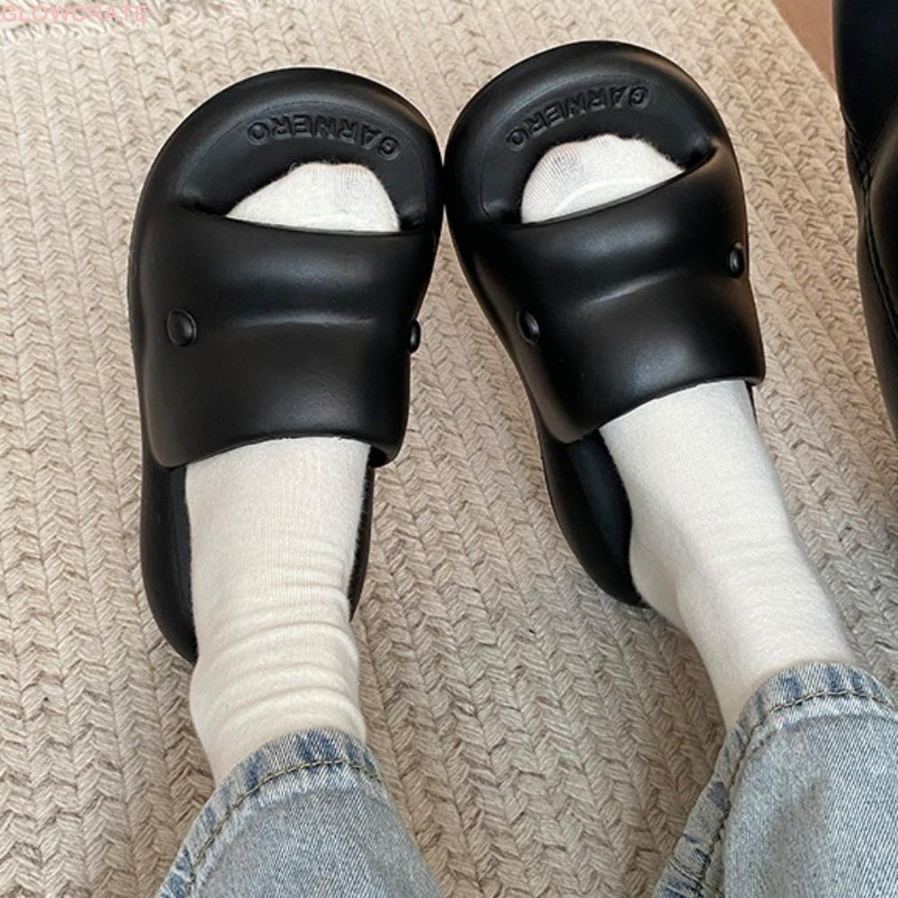 GLOWCRATEBF Soft EVA รองเท้าแตะ, Creative Non-Slip Thick Soles รองเท้าแตะ, Cozy น่ารักน้ําหนักเบาสีทึบผู้ชายผู้หญิงรองเท้าแตะ