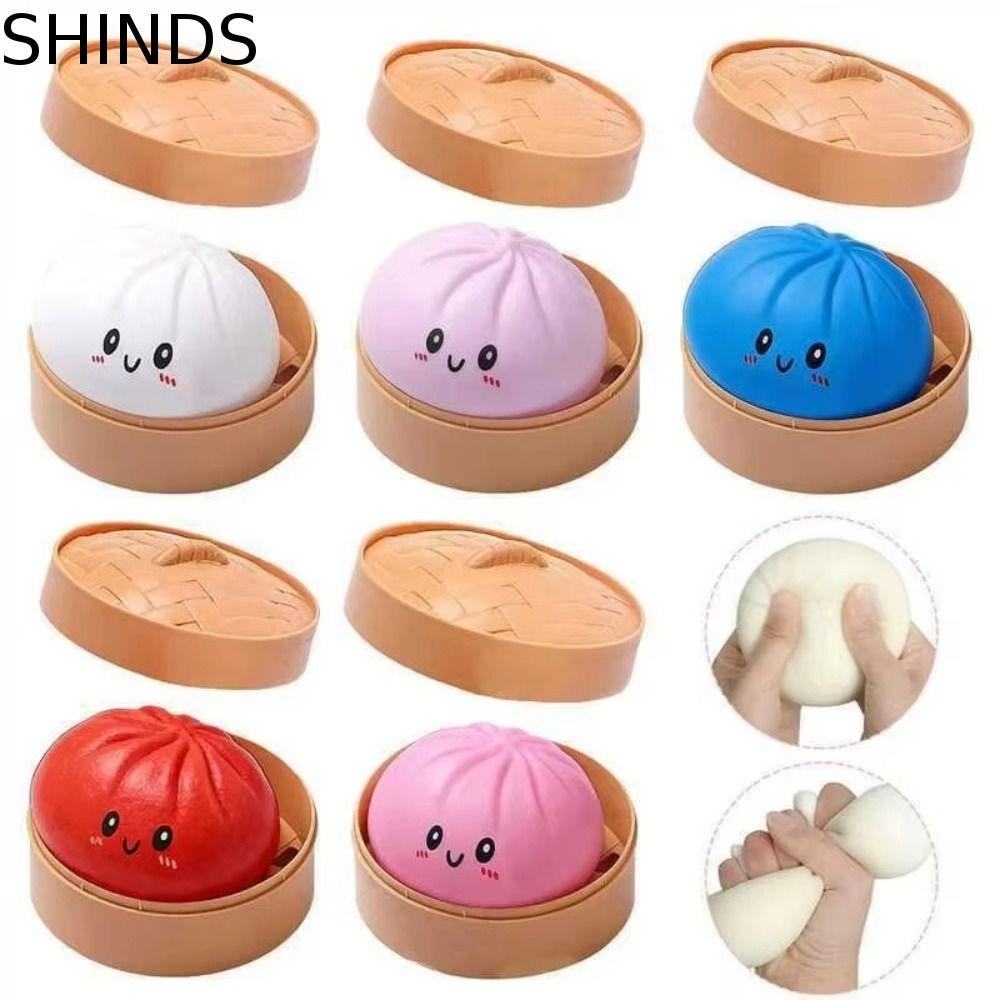 SHINDS เกี๊ยว Squishy ของเล่น,ดูดนิ้วพร้อม Steamer Dumpling Sensory ของเล่น, Creative สมจริงสีสัน Soft Fidget Squishy Bun ผู้ใหญ่และเด็ก