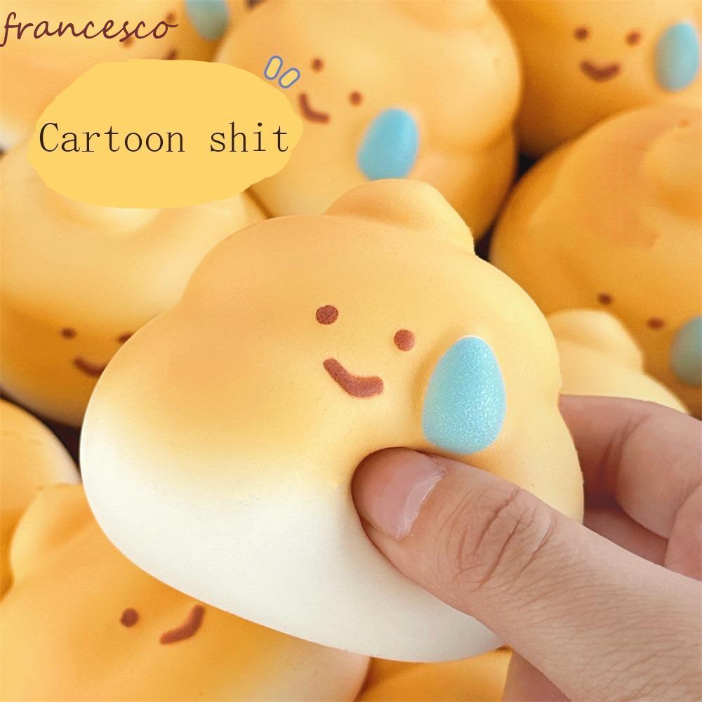 FRANCESCO ของเล่นบีบผลไม้, อาหารผลไม้จําลองการ์ตูน Fidget ของเล่น, ที่น่าสนใจ TPR Sensory Cheese Fru