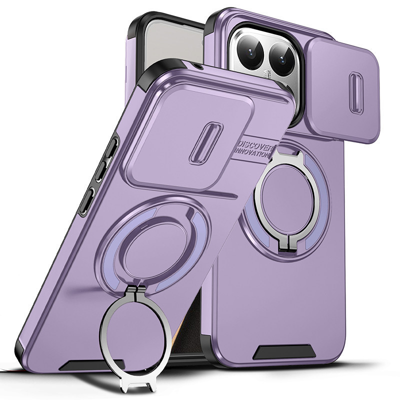 สําหรับ OPPO Find X9 X9S Find X9 Pro X9 Ultra X9Pro สไลด์กล้องเลนส์ป้องกันแม่เหล็กผู้ถือแหวนโทรศัพท์กรณีขาตั้งเกราะกันกระแทกฮาร์ดซิลิโคนปก
