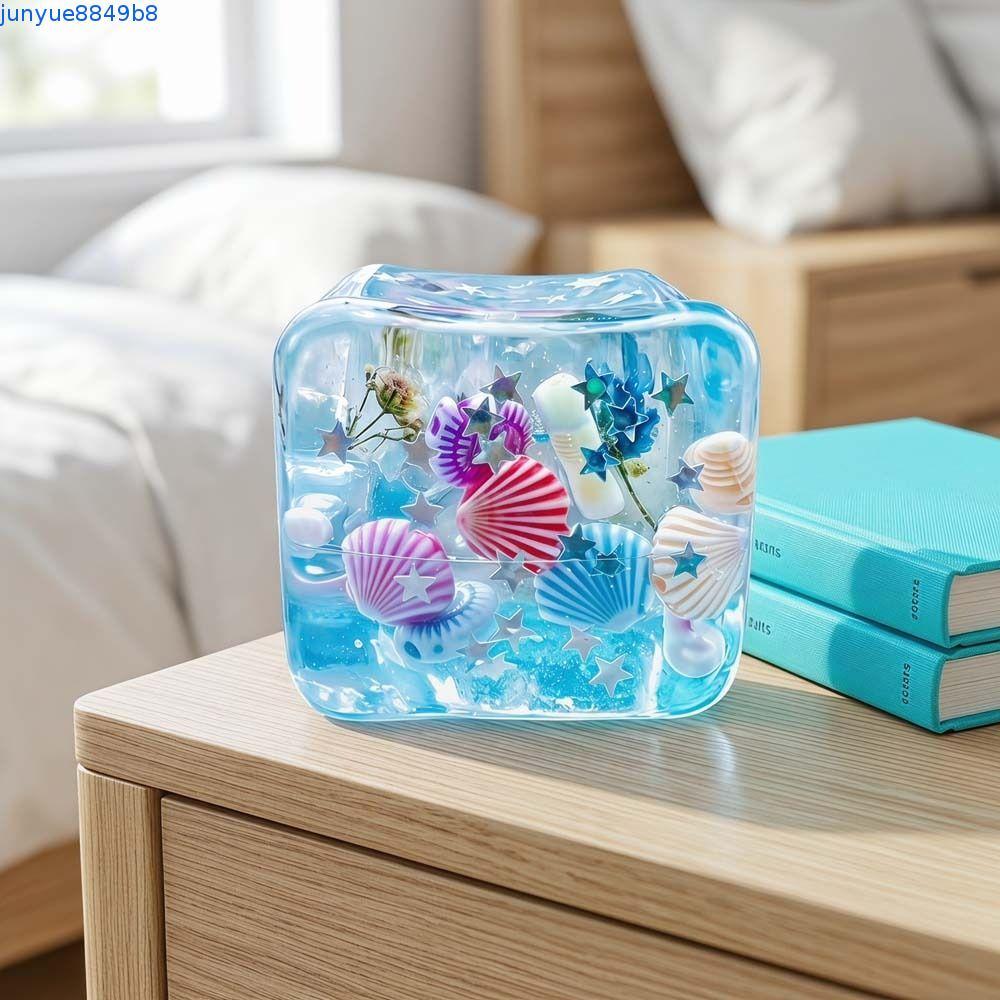 RADIX Blue Ocean Ice Cube Stress Ball, Slow Rising Soft Squishy Ocean Squishy Balls, Sensory Slow Rebound Ocean Theme Square Shape Sensory Fidget ของเล่นผู้ใหญ่ใช้