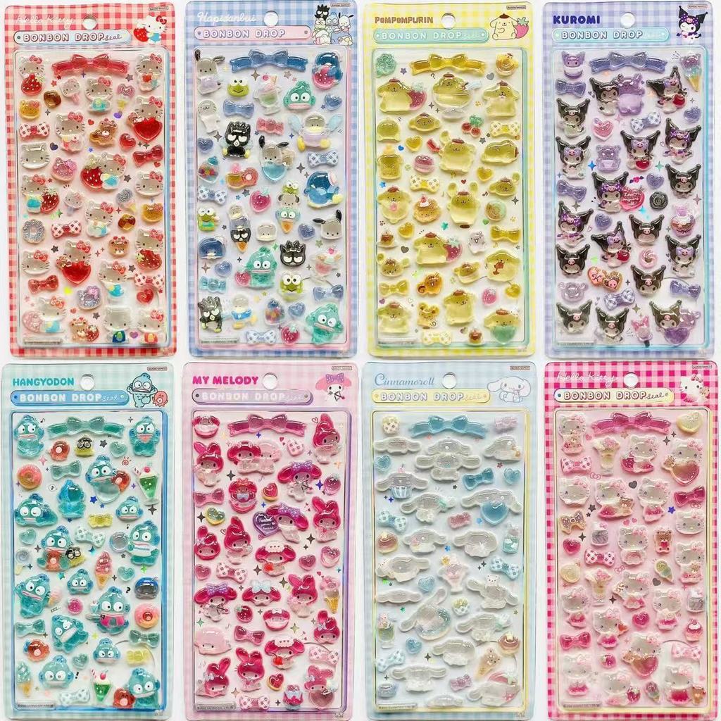 Creative sanrio Drop 3D สติกเกอร์บรรเทา Scrapbooking DIY ไดอารี่เครื่องเขียนสติกเกอร์ตกแต่งน่ารักความงามสติกเกอร์