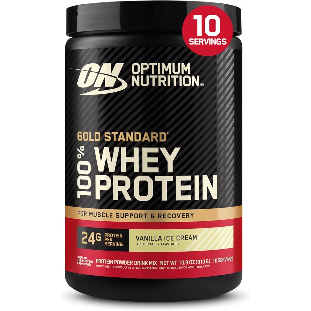 Optimum Nutrition Gold Standard 100% Whey Protein Powder, Vanilla Ice Cream, 0.68 ปอนด์ (แพ็ค 1 ชิ้น