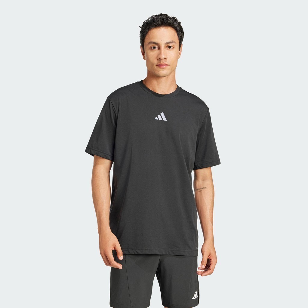 adidas Gym & Training เสื้อยืดเทรนนิงพิมพ์ลาย Climacool One Rep at Time ผู้ชาย สีดำ JD8235