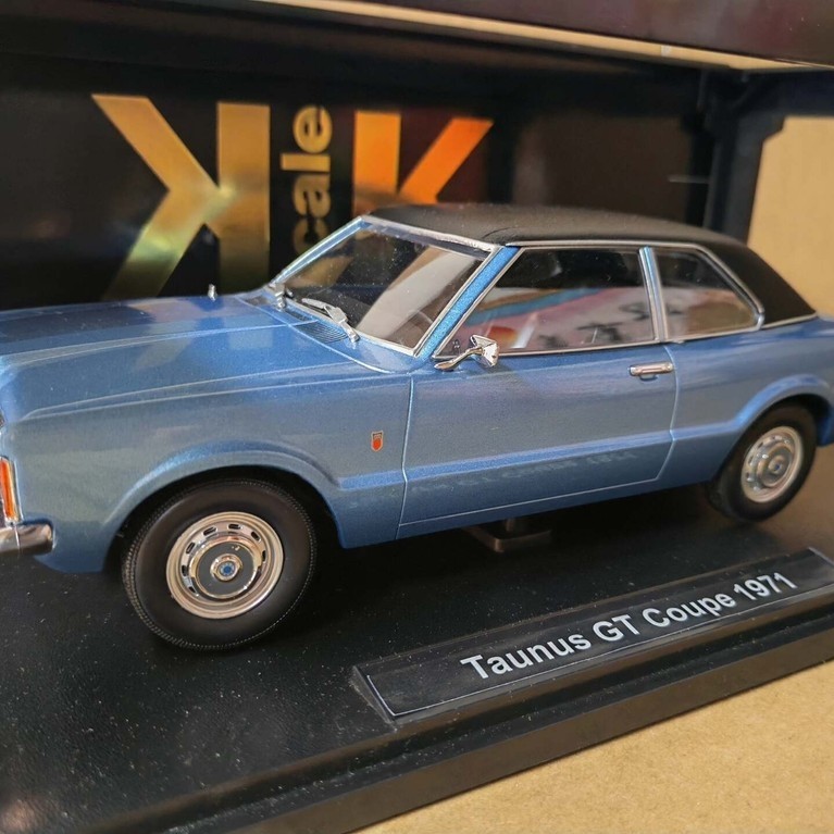 [Orphan] 1/18 KK Scale Ford Taurus Taunus GT Coupe 1971 โมเดลรถอัลลอยสีน้ําเงิน