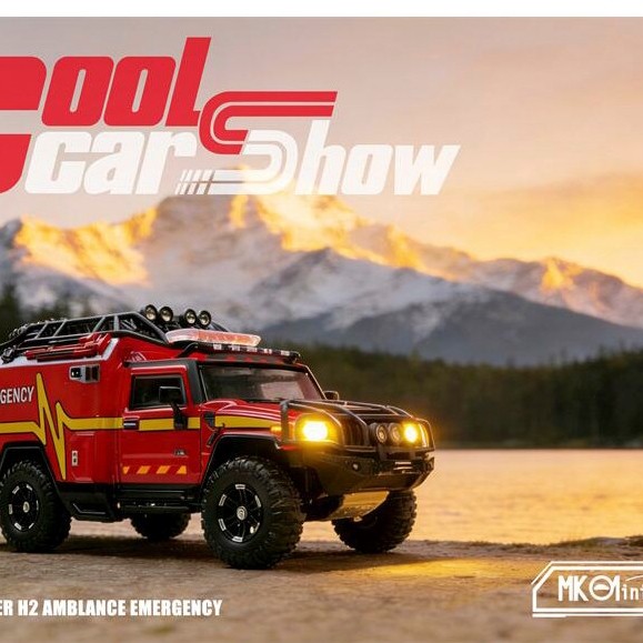 MK Miniature 1:64 Hummer H2 Amblancing Emergency Limited888 รถโมเดลDiecast