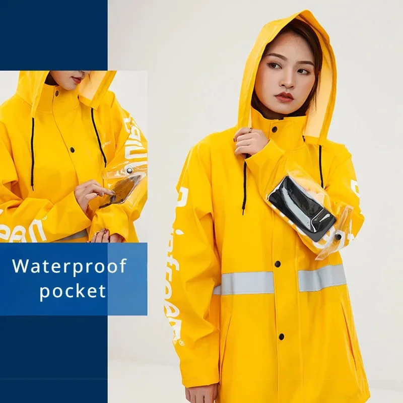ชุดเสื้อกันฝนกางเกงกันน้ำสำหรับผู้ใหญ่แบบหนาสำหรับขี่มอเตอร์ไซค์ thumbnail 3
